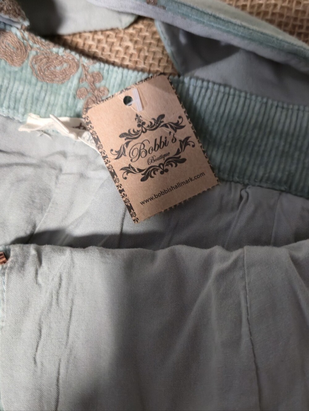 Mystree Sage Green Floral Jumpsuit with Brown Accents - Picture 10 of 14